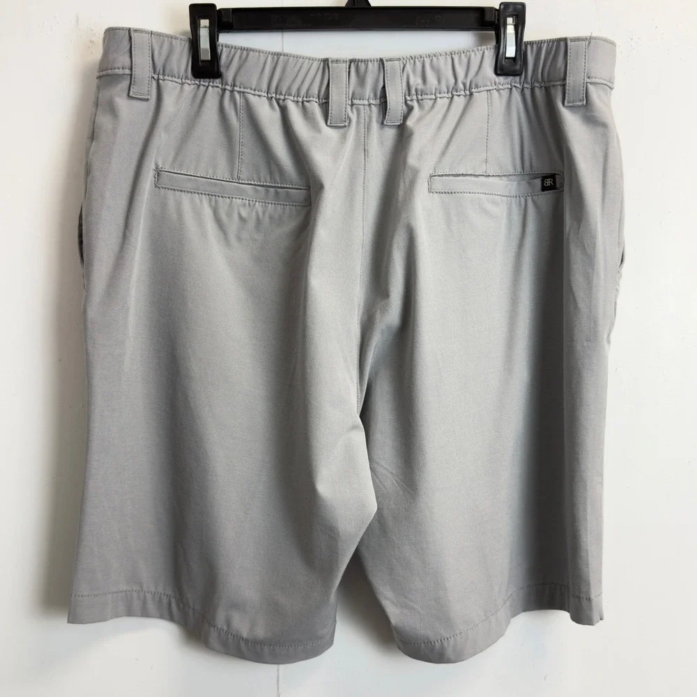 Banana Republic Core Temp Mens 38 Gray Stretch Golf Shorts Elastic Waist 10